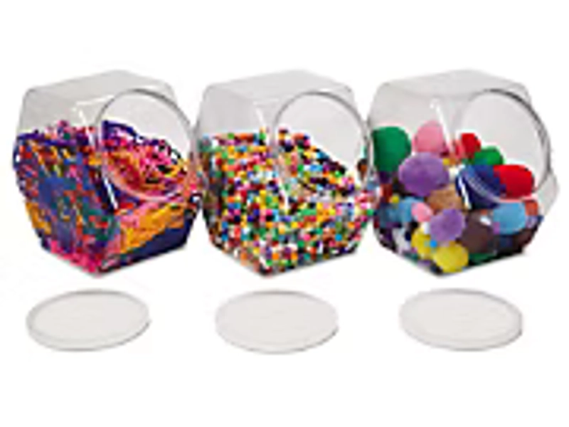 Large Unbreakable Craft Jars&nbsp;- Set&nbsp;of&nbsp;3