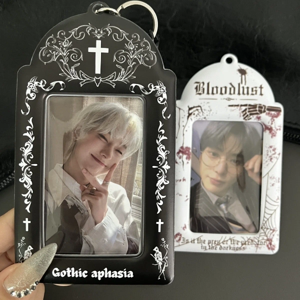 Photocard Holder Gothic Style Black White Cross K-Pop Photo Holder Classical European 3-3.5-In Anime Game Card Storage Clip - AliExpress 21