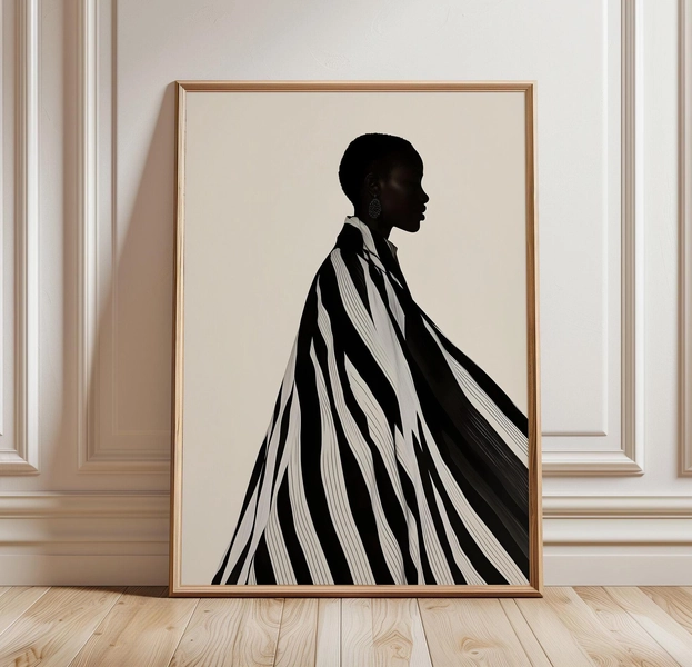 Contemporary artwork ,Minimalist print art , Ethnic print art , Black Woman , African art , Afrocentric wall decor , Abstract African woman