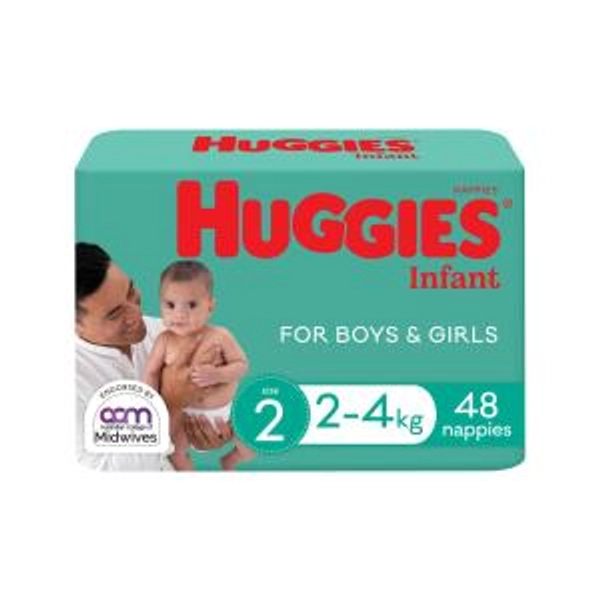 Huggies Nappies Unisex Infant Size 2 Bulk | 48 pack