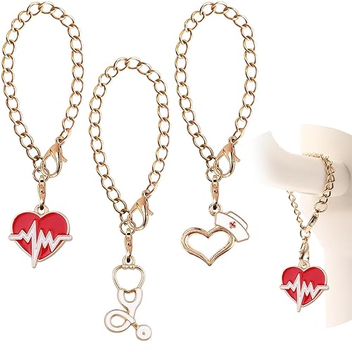 WORBSS Charm for Stanley Cup Accessories Chain for Simple Modern & Yeti & Meoky Tumblers or Others Water Cups with Handle, Personalized Identification Charm for Tumblers - Nurse (3Pcs)