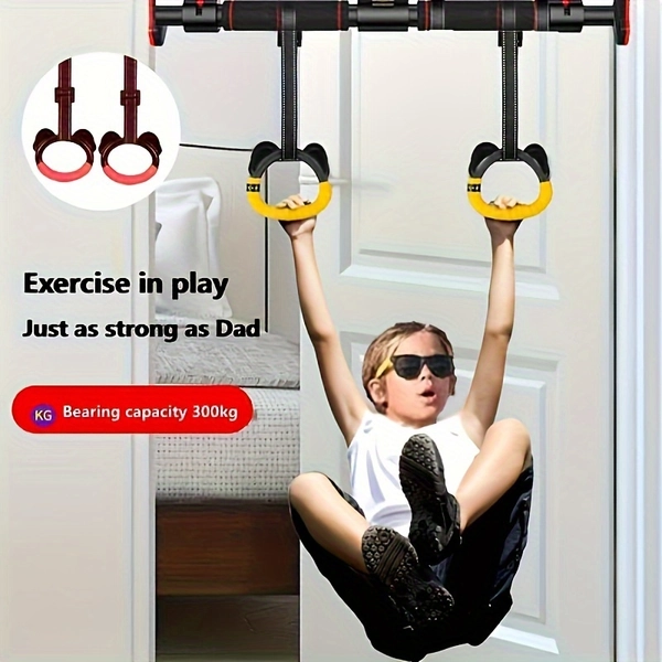 Adjustable PA Material Gymnastic Rings - 661.39 lbs Capacity, Easy Installation, Wall Mount, Home Workout Equipment for Men & Women, Strength Training & Pull-ups