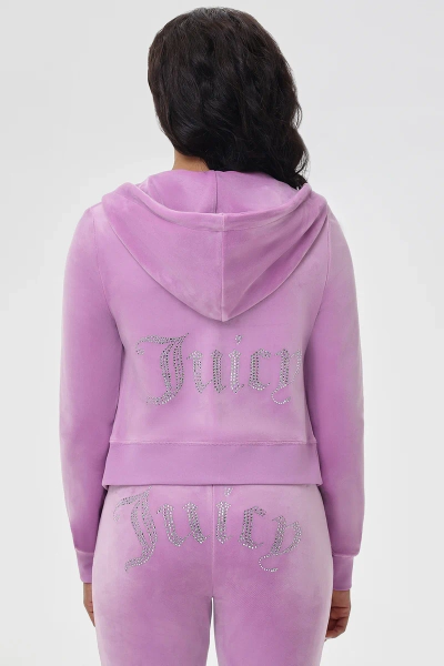 OG Big Bling Velour Hoodie | Violet Tulle / XS