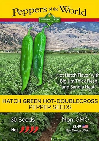 Hatch Green Hot Chile Seeds - 30 Seeds DoubleCross - New Mexico Flavor and Thick Flesh