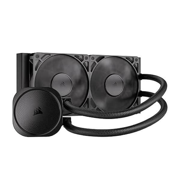 CORSAIR Nautilus 240 RS Liquid CPU Cooler – 240mm AIO – Low-Noise – Direct Motherboard Connection – Daisy-Chain – Intel LGA 1851/1700, AMD AM5/AM4 – 2X RS120 Fans Included – Black - No RGB - 240mm AIO - Black