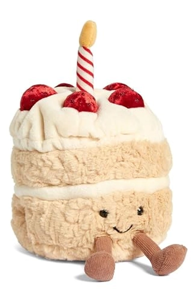 EASELR WeightedPlush 12" Birthday Cake Plush Cute Smile Cake Pillow Stuffed Animals Funny Soft Food Plushies Toy for Gifts for Kids Birthday