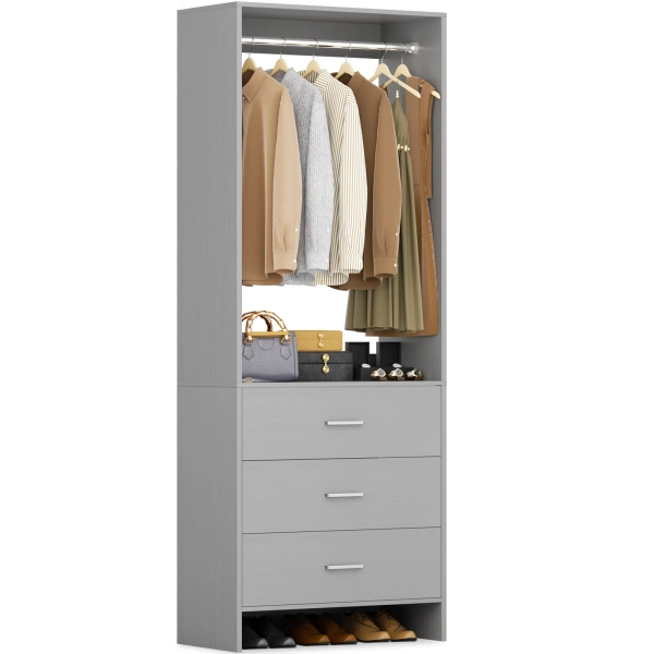 Latitude Run® Meyla 24'' W Freestanding Closet System with Drawers | Wayfair