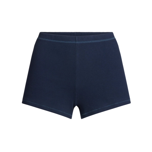 COTTON RIB LOOSE SHORT | NAVY | XXS