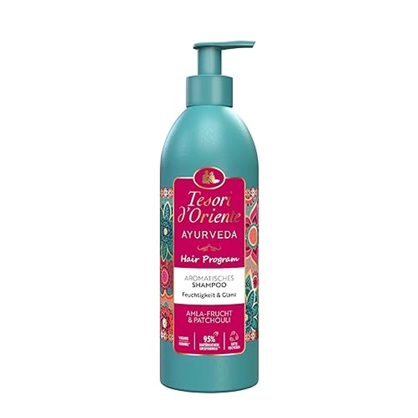 Tesori d'Oriente Hair Program Shampoo 'Ayurveda', 250 ml, aromatisches Haarshampoo mit Amla-Frucht und Patchouli, Feuchtigkeit & Glanz für trockenes Haar, Wellness-Ritual für Körper & Sinne