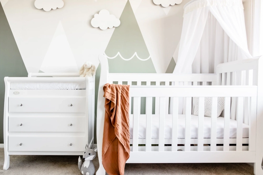 5 in 1 Sleigh Cot with Change Table