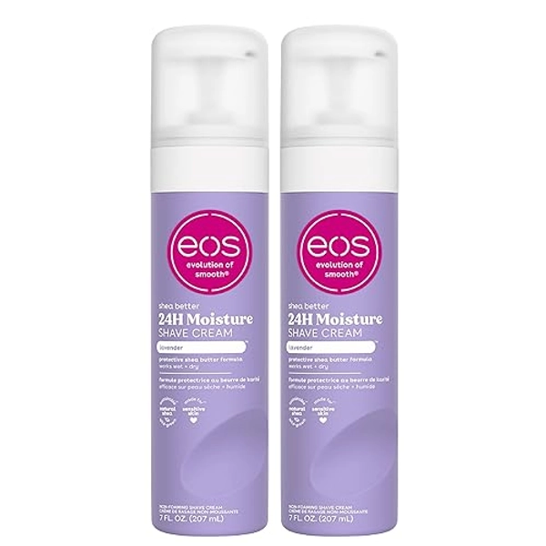 eos Shea Better Shaving Cream- Lavender, Shave Cream for Women, Shea Butter Skin Care, 14 fl oz, 2-Pack - Lavender - 7 Fl Oz (Pack of 2)