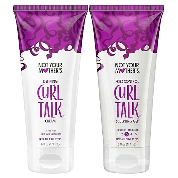 Not Your Mother's Curl Talk Frizz Control Sculpting Gel & Defining Cream (2-Pack) - 6 fl oz - Tames Curly Hair Frizz & Maximizes Hair Definition - 6 Fl Oz (Pack of 2)