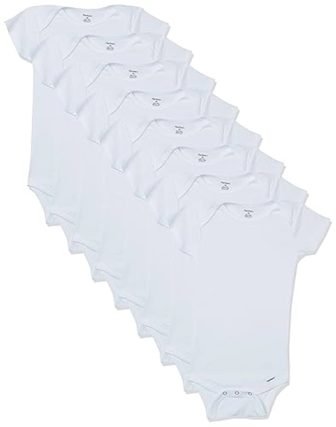Gerber Baby 8-Pack Short Sleeve Onesie Bodysuits - 6-9 Months - Solid White