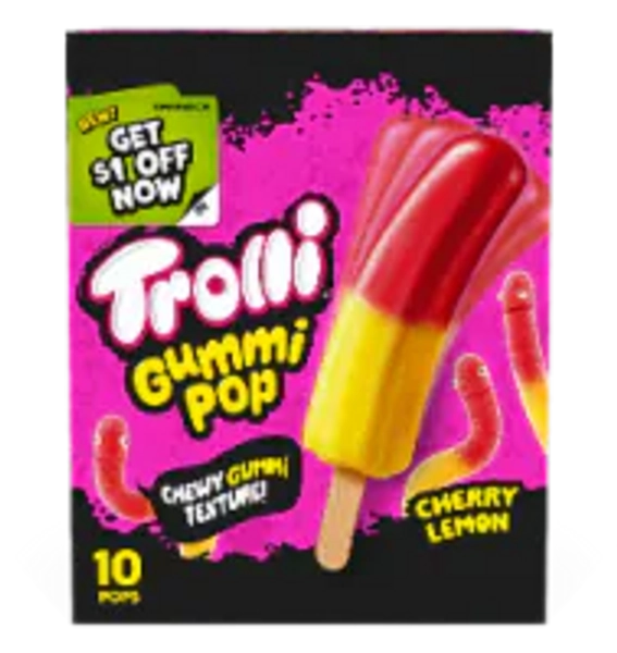 Trolli Cherry Lemon Frozen Gummi Pops, 16.5 Fluid Ounces