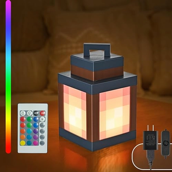 Color Pixel Lights, Night Lights Birthday Gifts, Gamer Bedroom Decoration Lights, Game Room Decorations, Game Gifts for Boys and Girls, Pixelated Night Light Lights (RGB Color, Adapter Included) - RGB (Red, Green, Blue) - Adapter included