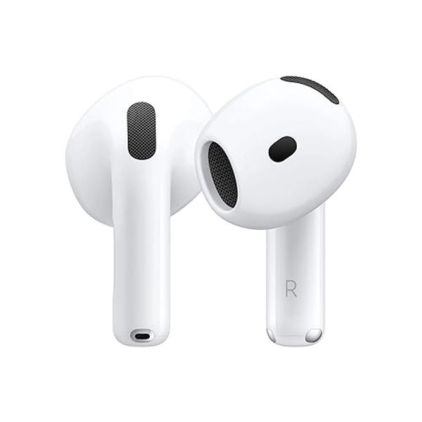Apple AirPods 4 Auricolari wireless, Auricolari Bluetooth, Audio spaziale personalizzato, Resistenza al sudore e all’acqua, Custodia di ricarica USB-C, Chip H2, Fino a 24 ore di autonomia