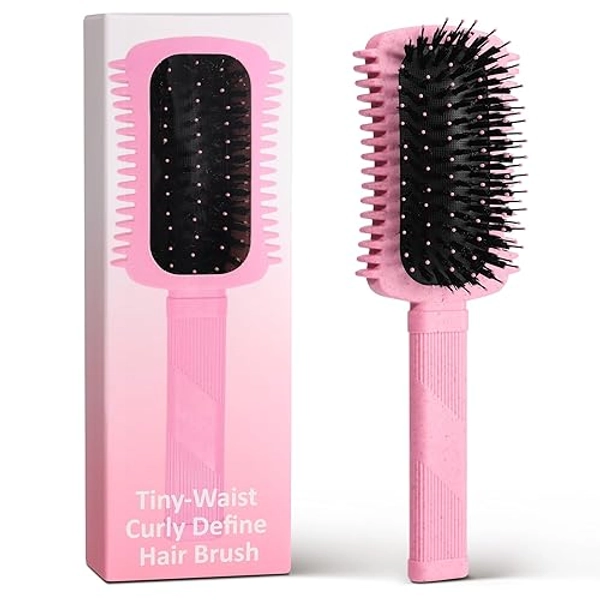 Curl Defining Brush Pink, Volume Brush for Curly Hair, Curly Hair Brush Defining, Shaping and Styling Women's Curls - Pink 1PC