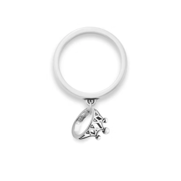 Tiny Tiara Charm Dangle Ring