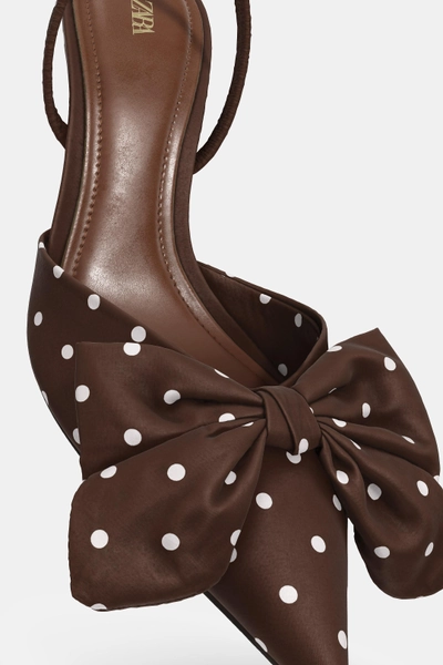 POLKA DOT PRINT HEELED SHOES WITH BOW - Multi-color | ZARA United States