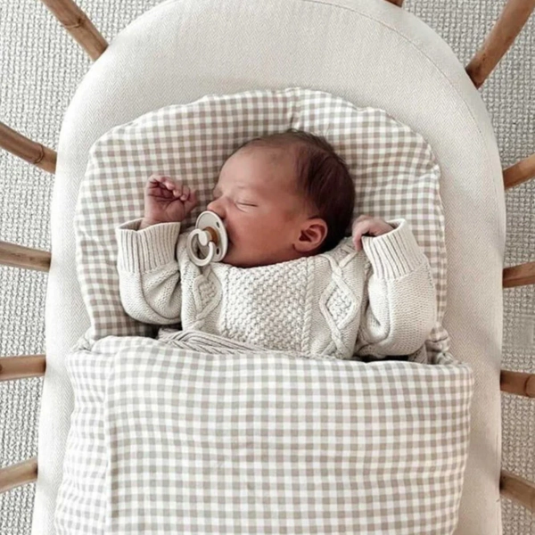 Wool Wrap | Beige Gingham