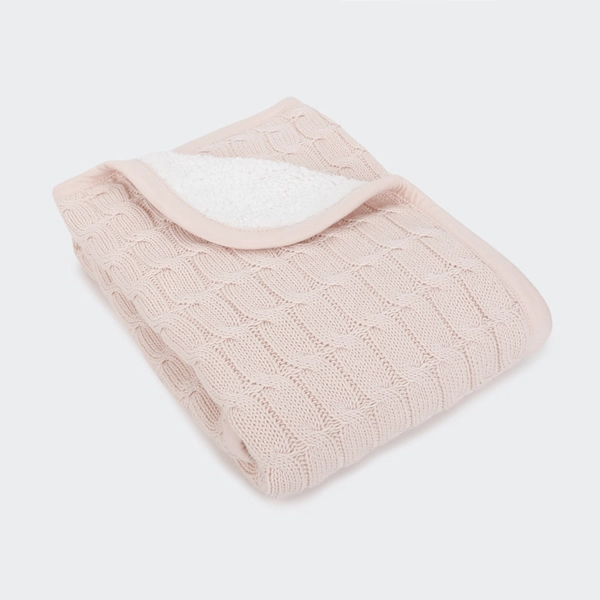 Cable Knit Blanket - Pink - Kmart 