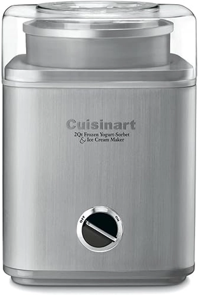 CUISINART Ice Cream Maker, Ice Cream and Frozen Yogurt Machine, 2-Qt. Double-Insulated Freezer Bowl, Silver, ICE30BCP1 - Brushed Chrome - Maker
