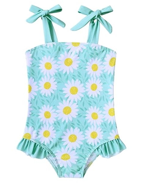 Vieille Toddler Girls Swimsuits Ruffle Bathing Suits One Piece Swimwear 2-6T - Daisy - 2-3T