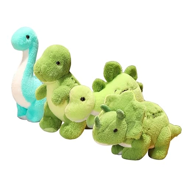 BUALR 4PCS Dinosaur Stuffed Animal Toys,Dinosaur Plush Figure Toys Small Dino Pterosaur Plush Toys Party Favors Cute Plush Doll Soft Stuffed Animal Gift for Boys Girls Baby Kids Toddlers (Large) - Large