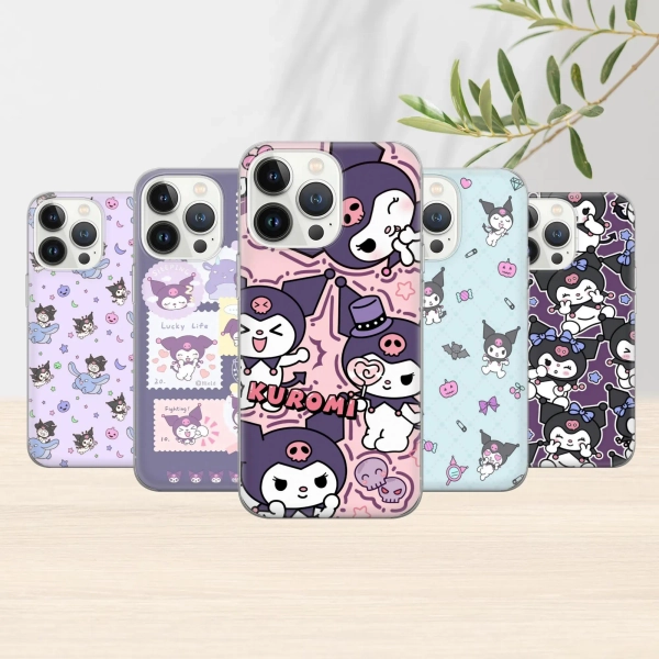 Kuromi Phone Case Aesthetic Cover for iPhone 16, 14, 13, 12, 11, Xr, Samsung S24Ultra, S23, S22FE, A54, A25, A14, Pixel 8, 7A,