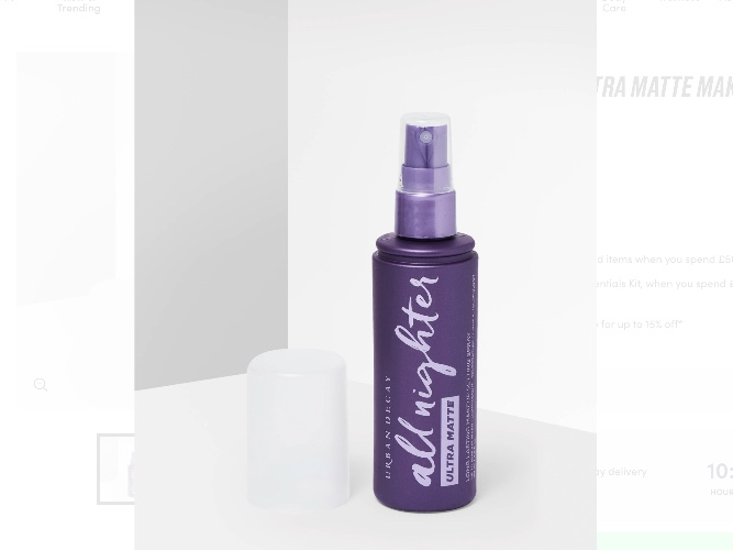 urban decay all nighter setting spray ultra matte