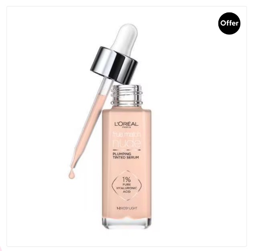 l'oreal paris true match nude tinted serum - 1-2 rosy light