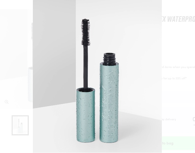 too faced better than sex waterproof mascara - black
