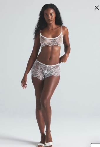 Ultrafine Lace Scoop Bralette & Shorts Set