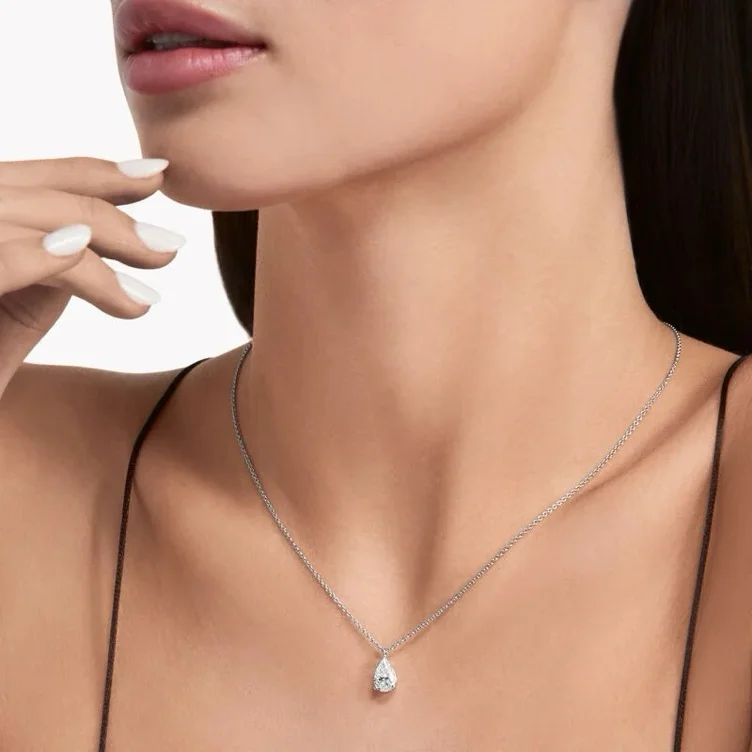 Pear Shape Diamond Solitaire Pendant