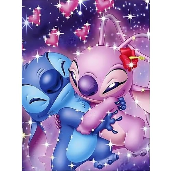 DPHERO 5D Bricolage Stitch Diamond Painting, DIY Dessin Animé Broderie Diamant Painting Kit Complet, Peinture Diamant Artisanat Strass Point de Croix Painting pour Adultes, Enfants 30x40 cm