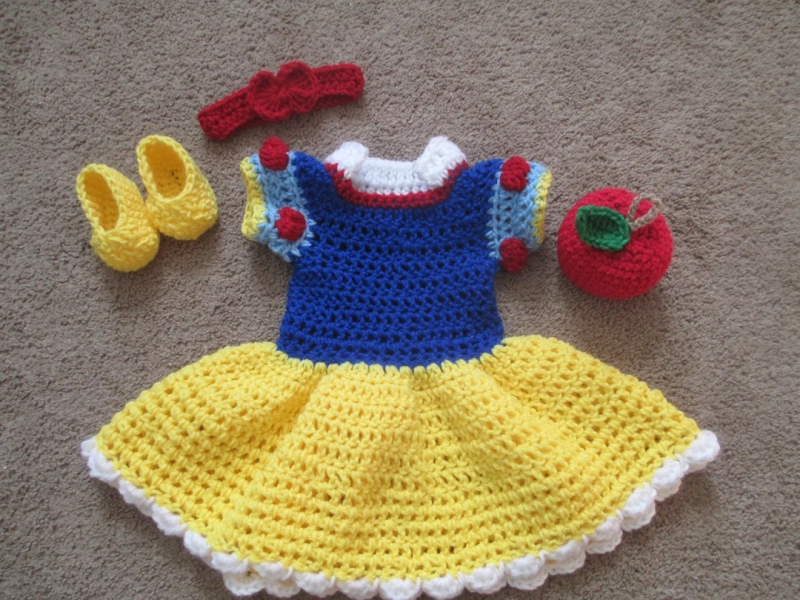 Princess Snow White Inspired Costume/crochet Princess Snow White Dress/snow White/princess Photo Prop Newborn to 18 Months MADE TO ORDER - Etsy