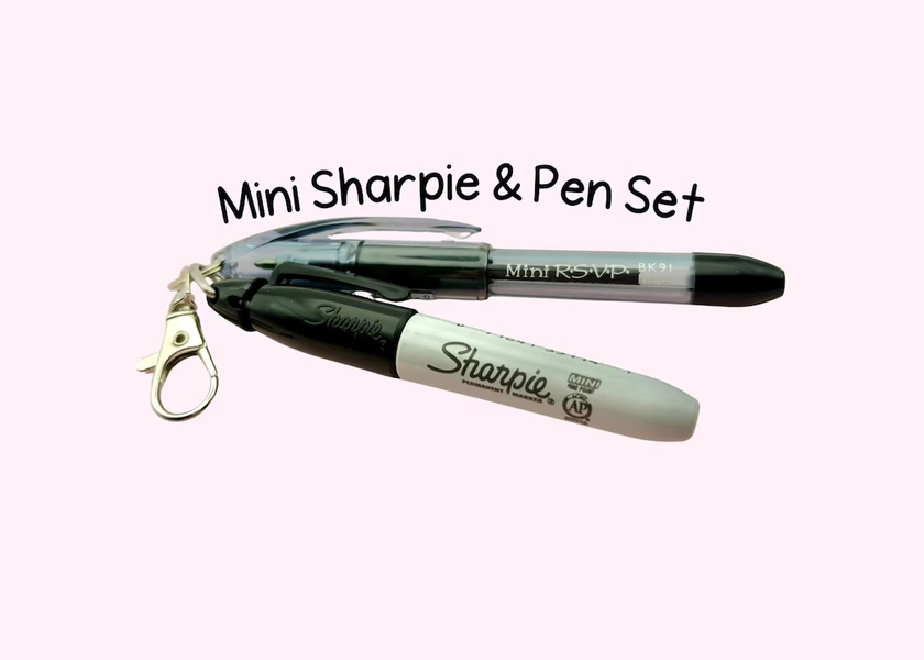 Mini Black Sharpie, Mini Black RSVP Pen, Badge Reel Accessories, Clip on Pen, Clip on Marker, Badge Reel Add-on, Nurse Gift, Fast Ship - Etsy