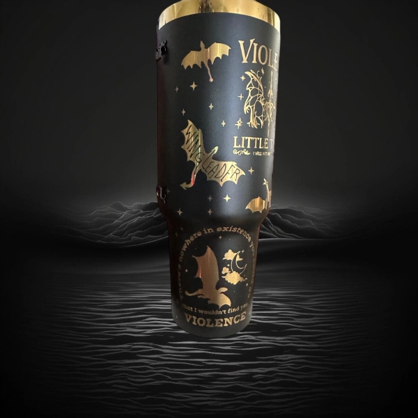 Dragon college  engraved 40 oz tumbler in black and gold