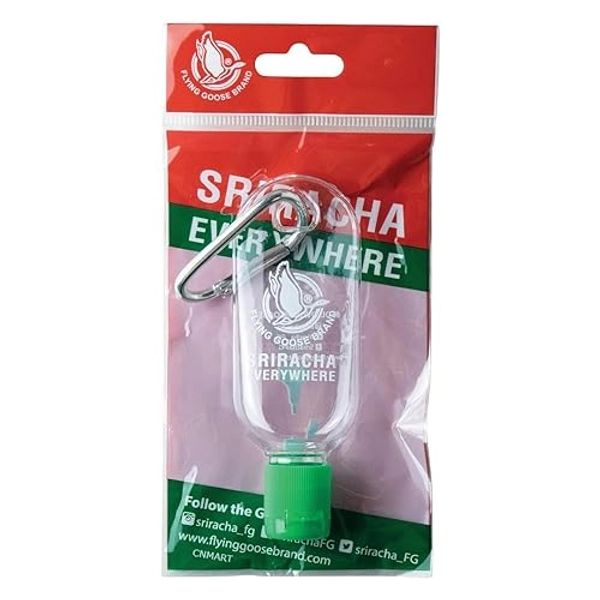 Flying Goose Mini Sriracha Sauce Bottle - Portable, Refillable, Spicy Sauce Key Ring Bottle, Chilli Sauce Gift, 1 Pack