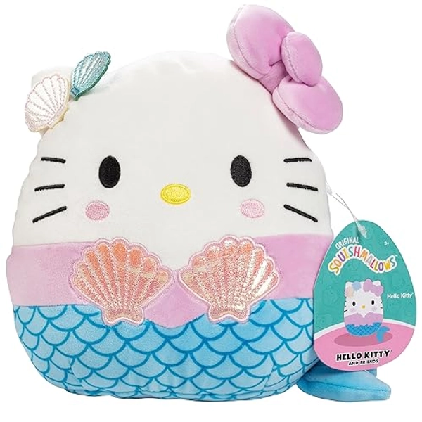 Squishmallows Original 8-Inch Hello Kitty Mermaid - Official Jazwares Easter Plush - Collectible Soft & Squishy Sanrio Stuffed Animal Toy - Add to Your Squad - Gift for Kids, Girls & Boys - Hello Kitty Mermaid