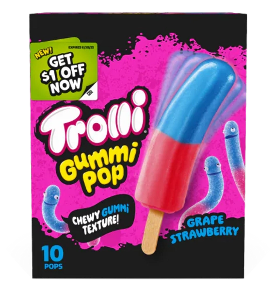 Kroger - Trolli Grape Strawberry Frozen Gummi Pops, 16.5 Fluid Ounces