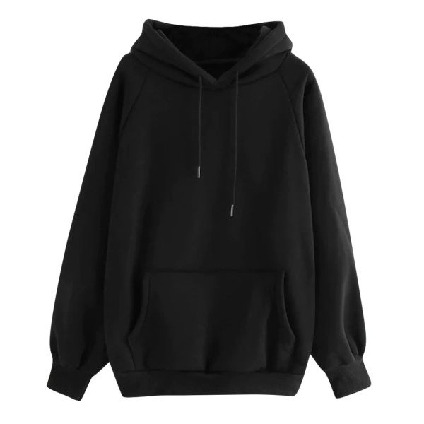 Baberdicy Hoodies for Women Sweatshirt Color Pullover Casual Hooded Sleeve Pocket Women's Long Solid Women's Coat Girl Sweatshirt Black