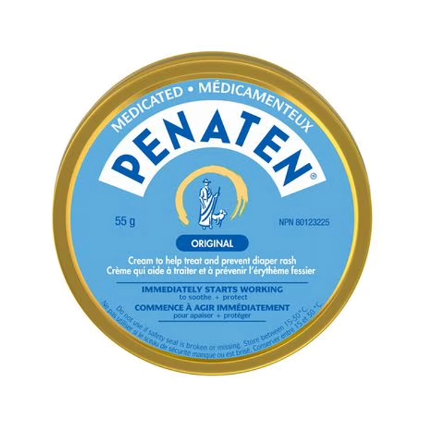 Penaten Original Medicated Diaper Rash Cream, Baby Diaper Rash Cream, Zinc Oxide, 55 grams