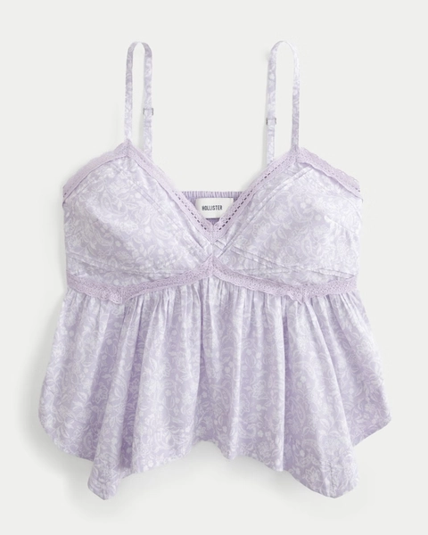 Easy Lace Trim Babydoll Top