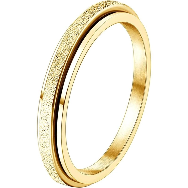 Fidget Rings for Women Men -2 4mm Titanium Steel Spinner Rin - TikTok Shop
