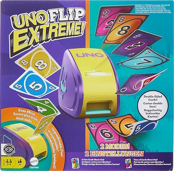 Mattel Games - UNO Flip Extreme Kartenspiel für Kinder, Erwachsene und die Familie, kombiniert UNO Flip und UNO Extreme in einem einzigen Spiel, Familienspiel ab 7 Jahren, JCH61 - Uno Flip Extreme