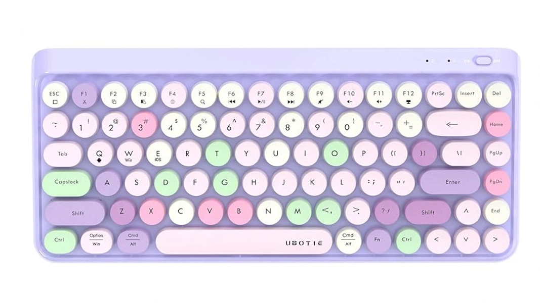 UBOTIE - Bluetooth Colorful Typewriter Mini Style Keyboards