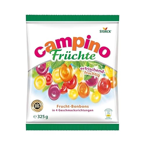 Campino Früchte – 1 x 325g – Leckere Fruchtbonbons in vier verschiedenen Sorten - 1 x 325g