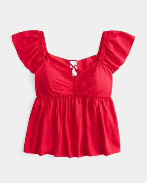 Easy Flutter Sleeve Babydoll Top