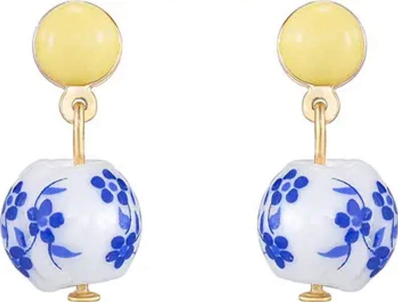 Chinoiserie Imitation Pearl Drop Earrings